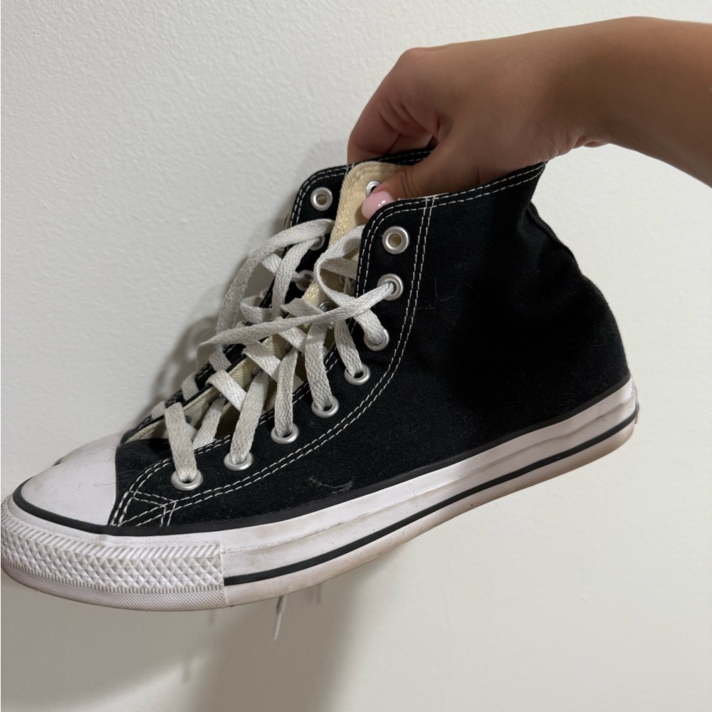 Converse Black High-Tops with White Accents